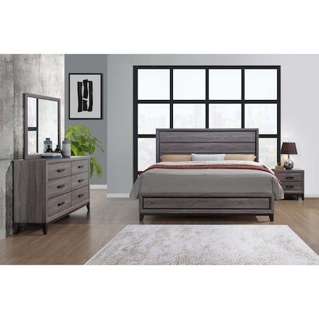 Global Furniture Usa Rustic Transitional Foil Kate Grey Queen Bed Group 2853